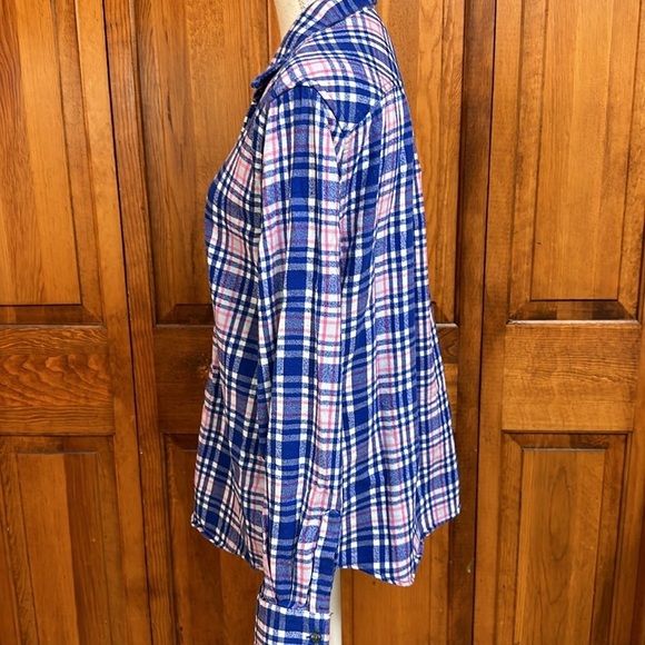 Land’s End Long-sleeved Button-down Plaid Soft Cotton Flannel Shirt Size 10 - Picture 3 of 9